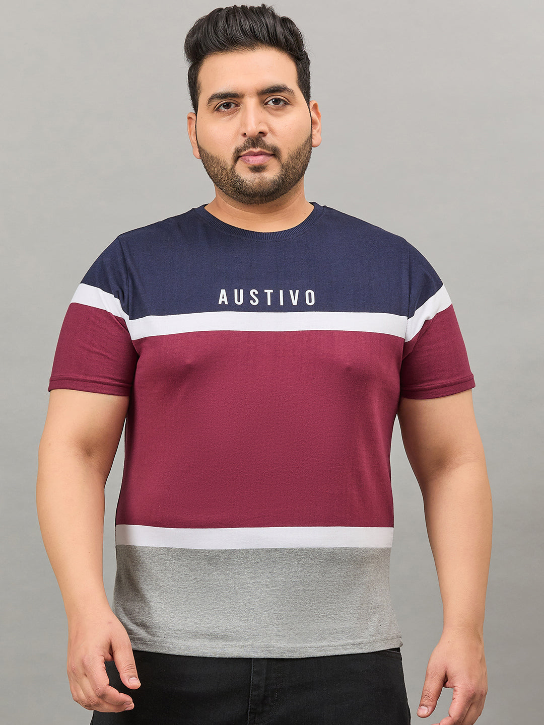 Austivo Printed Men Round Neck Multicolor T-Shirt