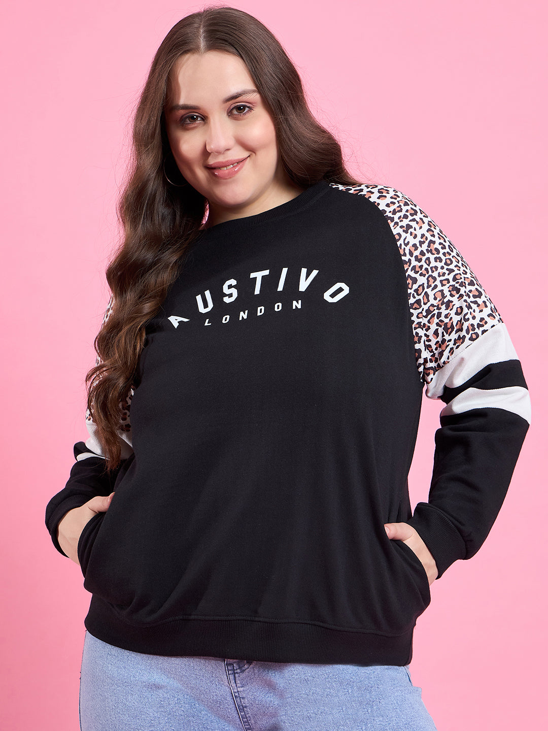 Austivo Women Solid Sweatshirt