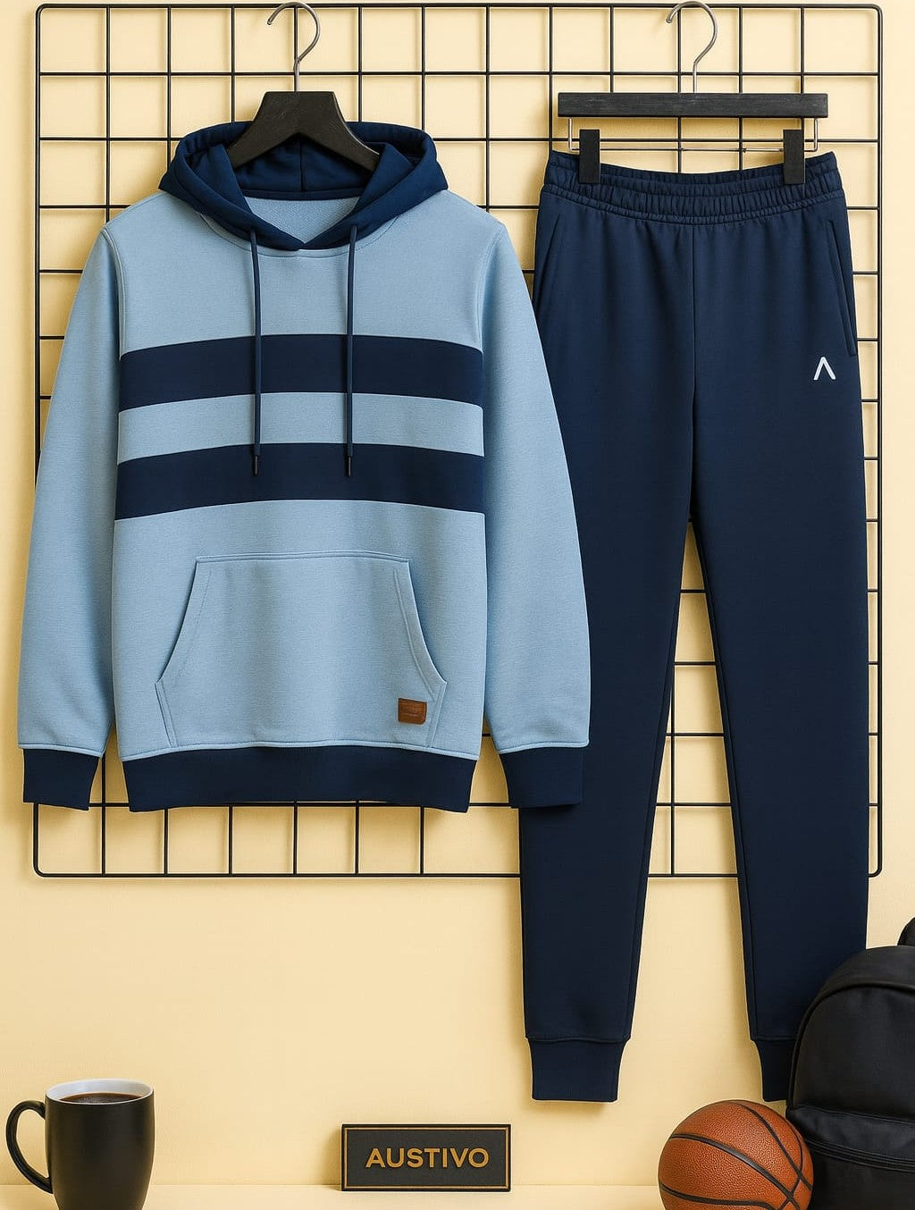 Austivo Plus Size Men's Co-ord Set