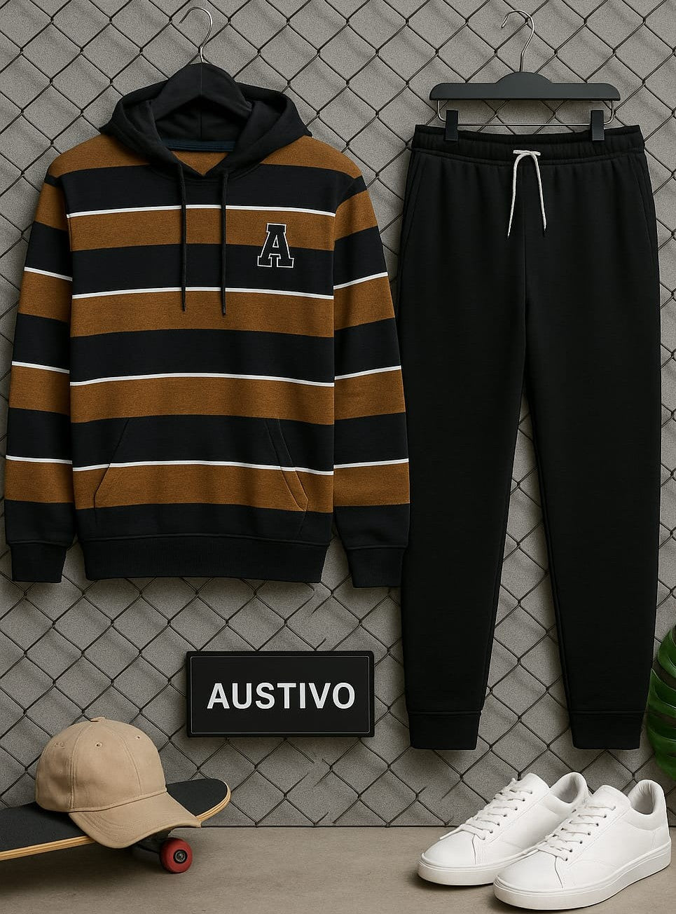 Austivo Plus Size Men's Co-ord Set