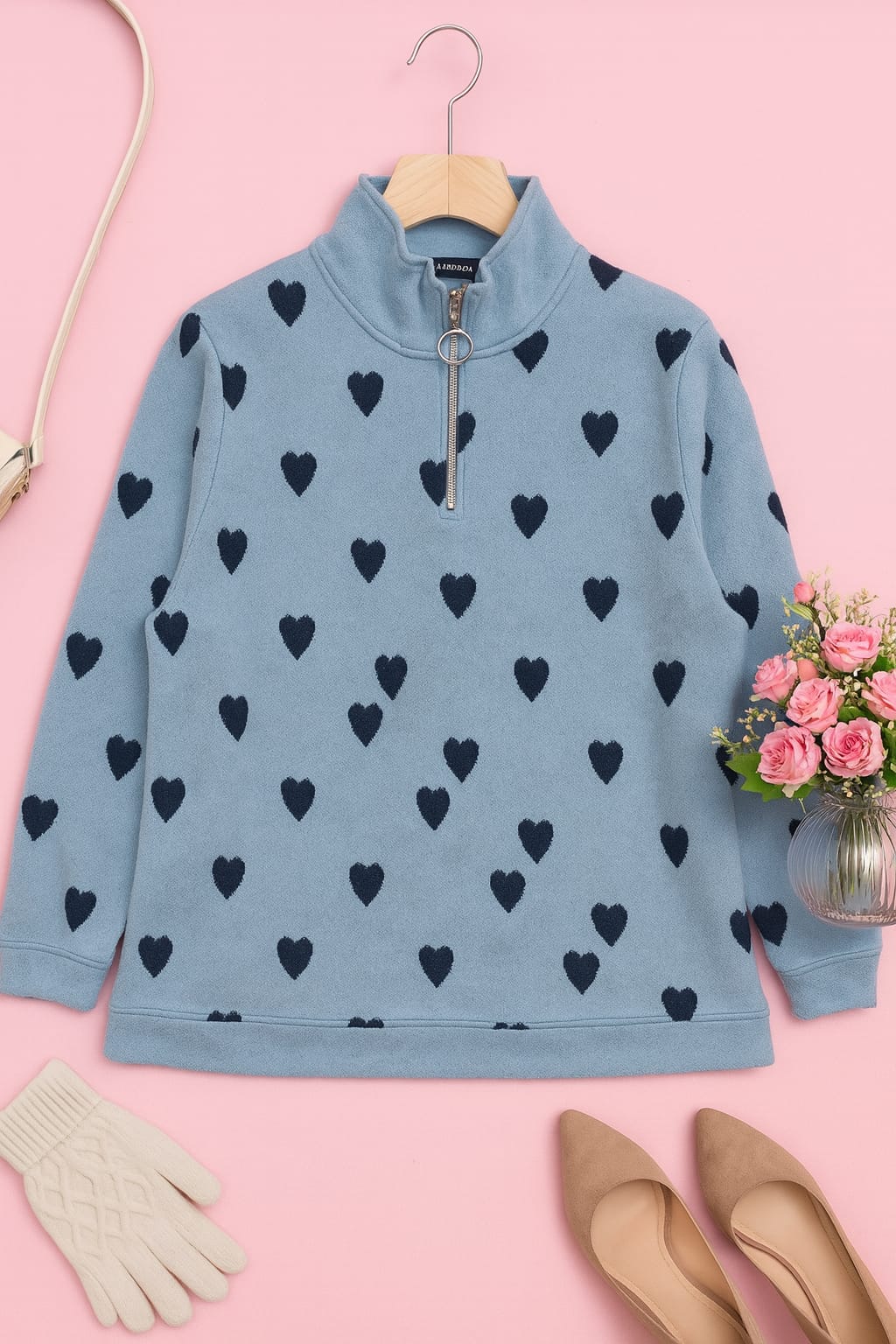 Austivo Women Colour Block High Neck Cardigan