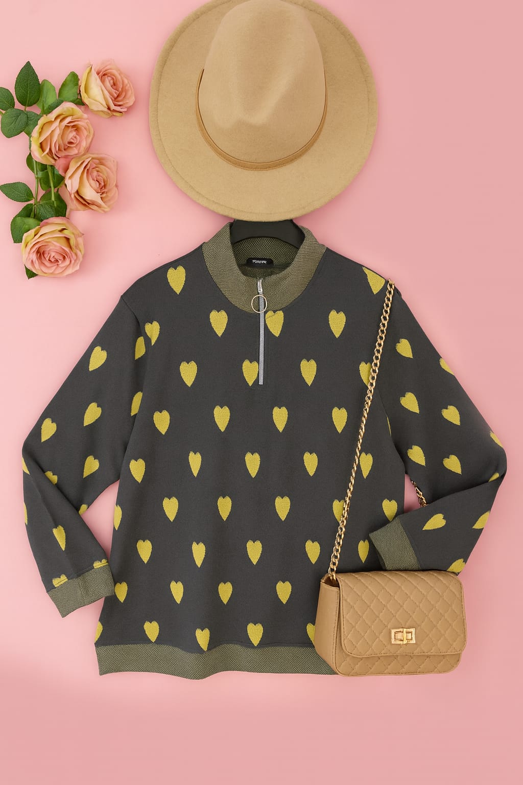 Austivo Women Colour Block High Neck Cardigan