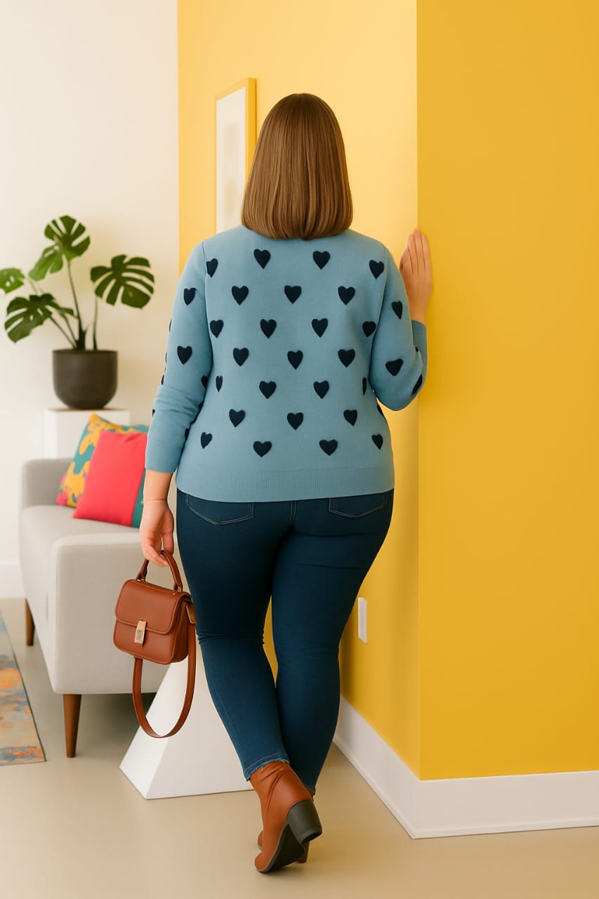 Austivo Women Colour Block High Neck Cardigan