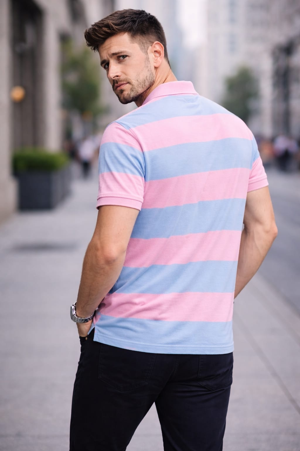 Multi Striper Polo T-shirt