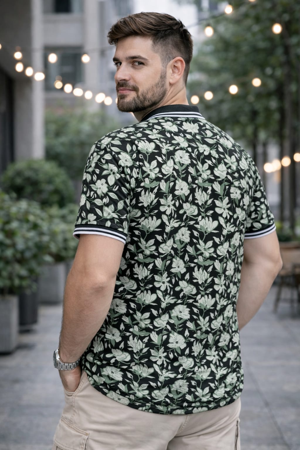 Austin Wood Printed Polo T-shirt
