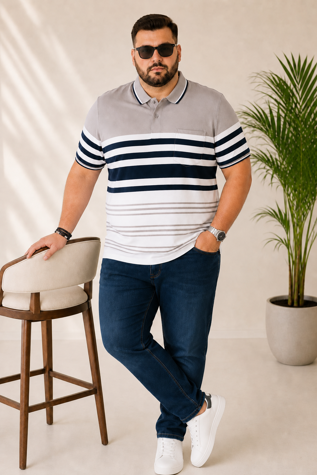 Men’s Plus Size Pocket Polo T-Shirt