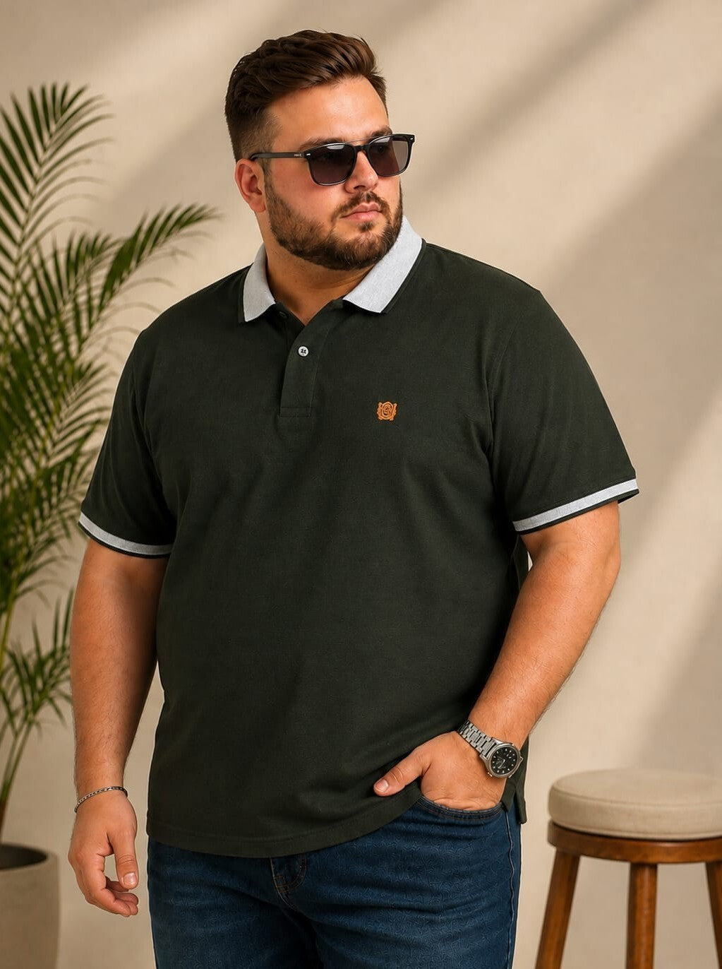 Austivo Men's Polo Neck T-shirt