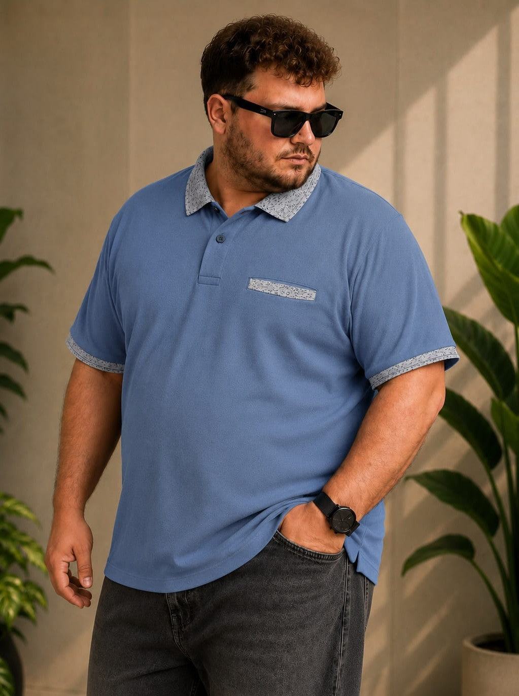 Austivo Men's Pocket Polo Neck T-shirt