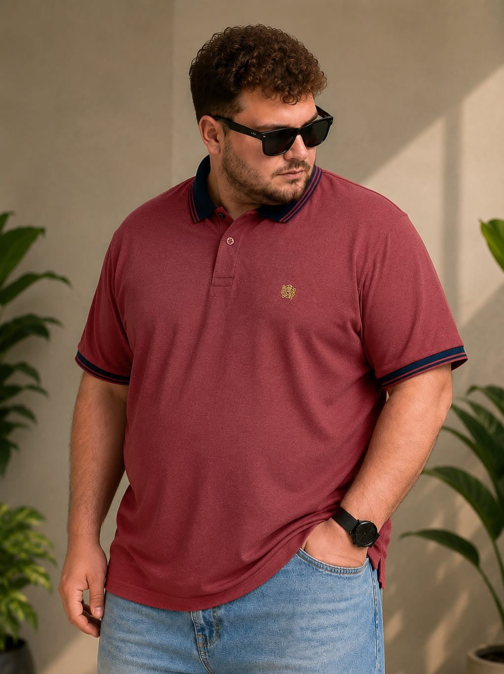 Austivo Men's Polo Neck T-shirt