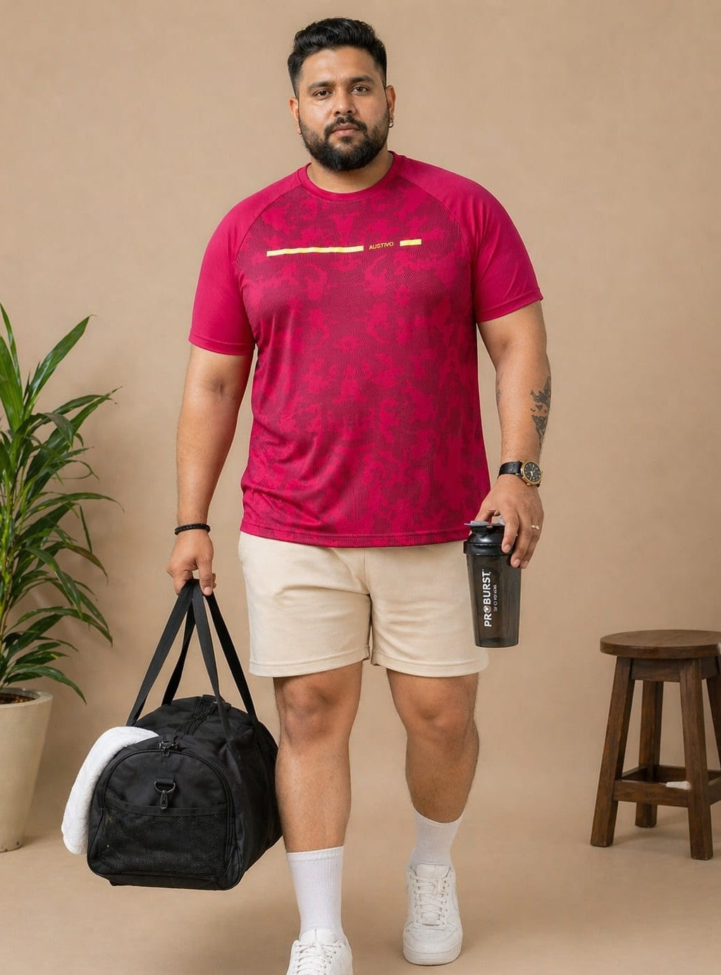 Austivo Men's Active Wear  T-shirt