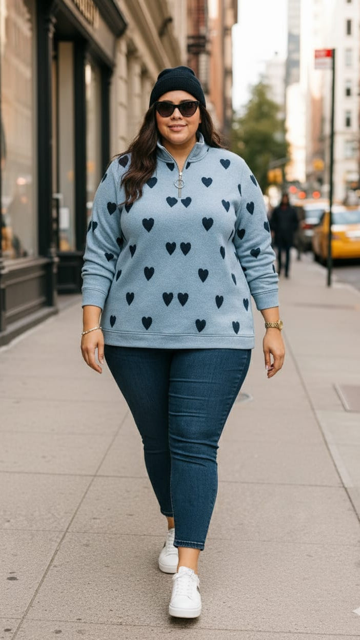 Austivo Women Colour Block High Neck Cardigan