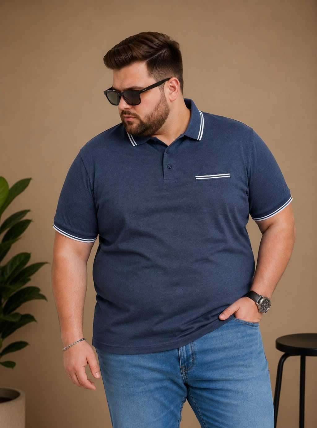 Austivo Men's Pocket  Polo Neck T-shirt
