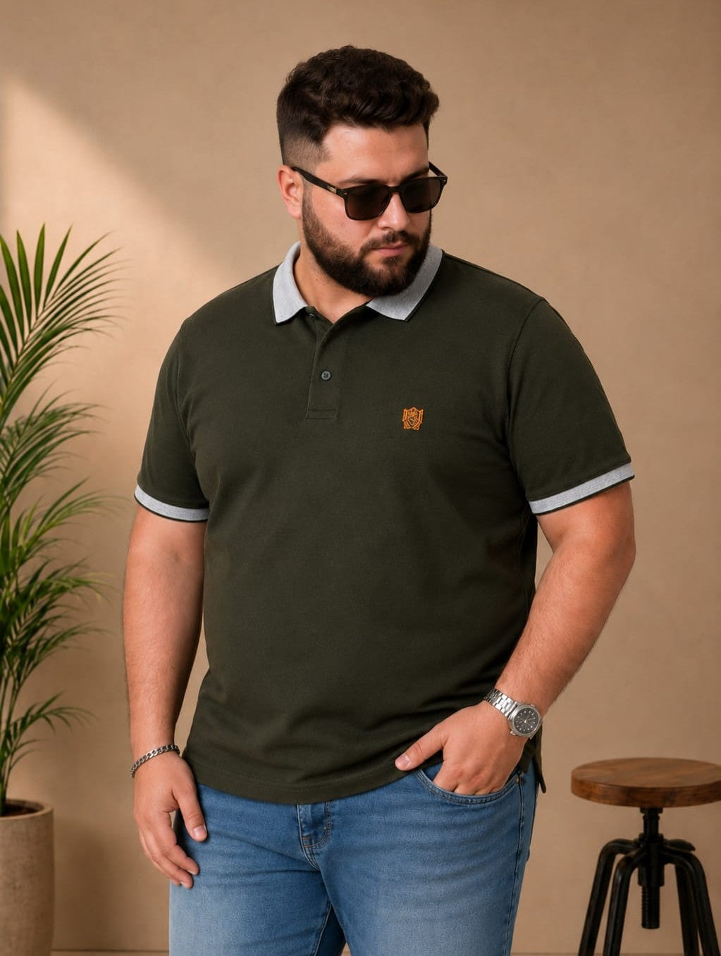 Austivo Men's Polo Neck T-shirt