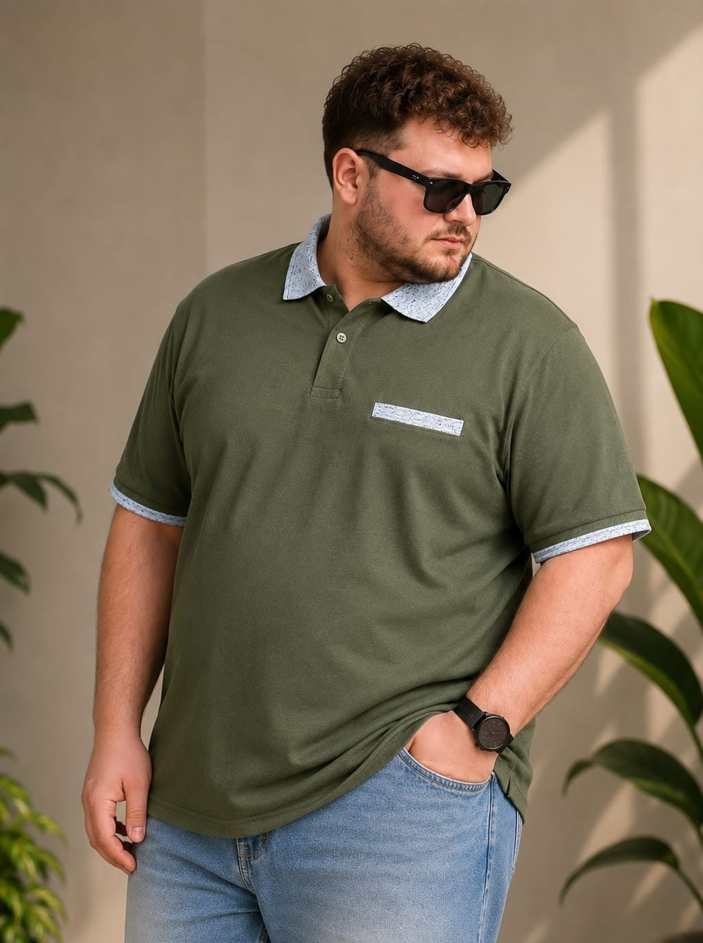Austivo Men's Pocket Polo Neck T-shirt