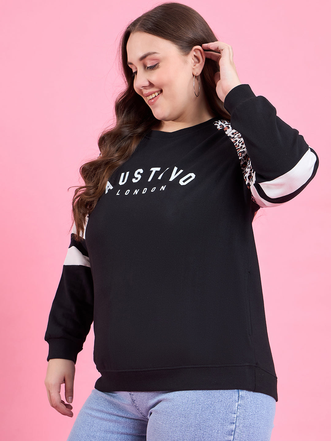 Austivo Women Solid Sweatshirt