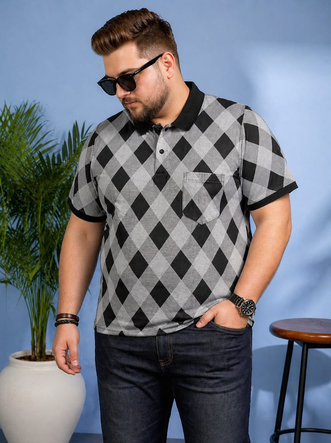 Austivo Men's  Polo Neck T-shirt