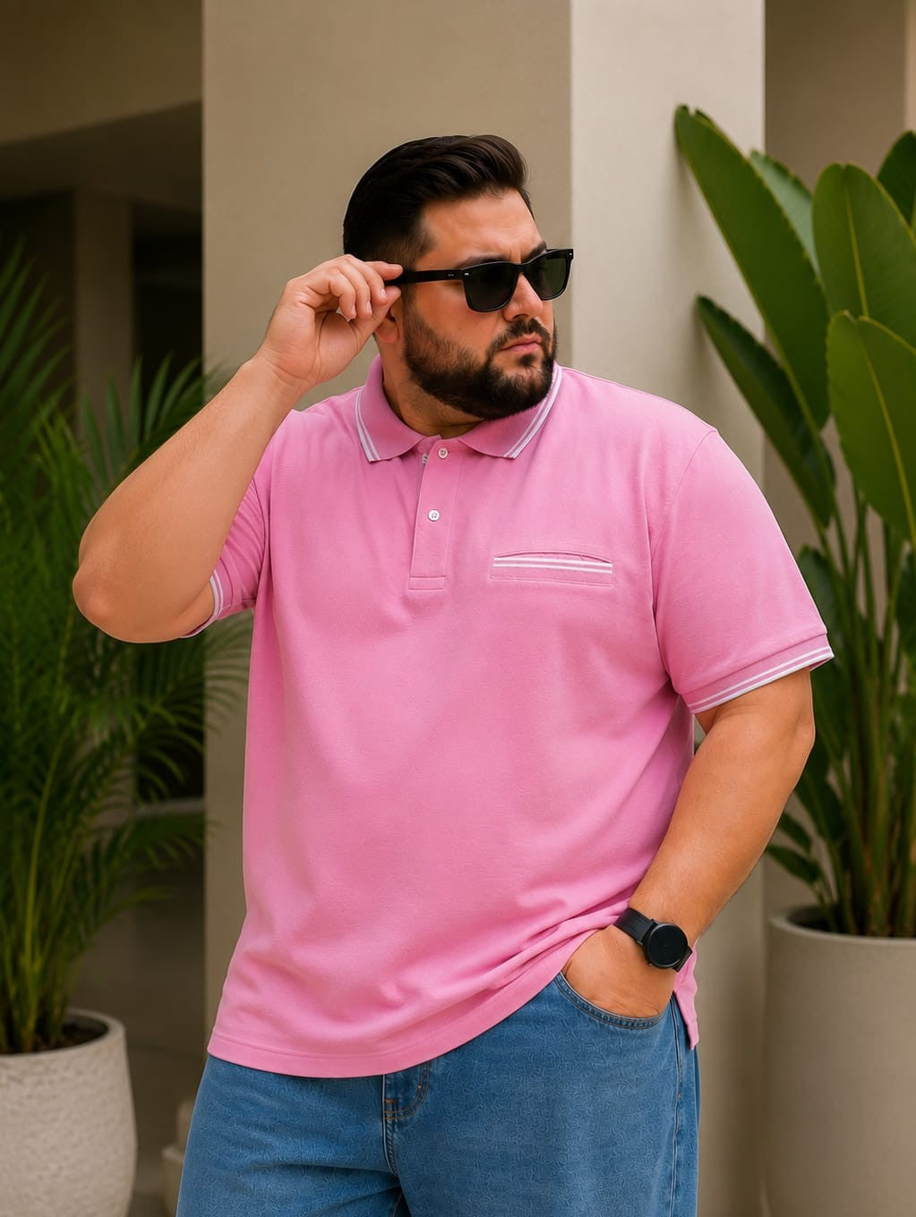 Austivo Men's Pocket Polo Neck T-shirt