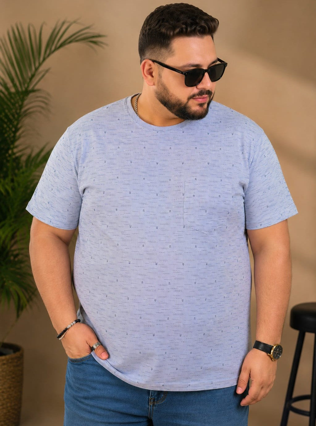 Austivo Men Round Neck Multicolor T-Shirt
