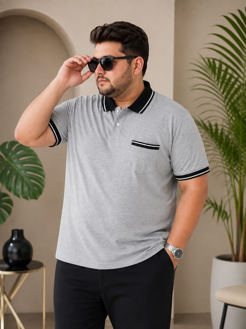 Austivo Men's Pocket Polo Neck T-shirt