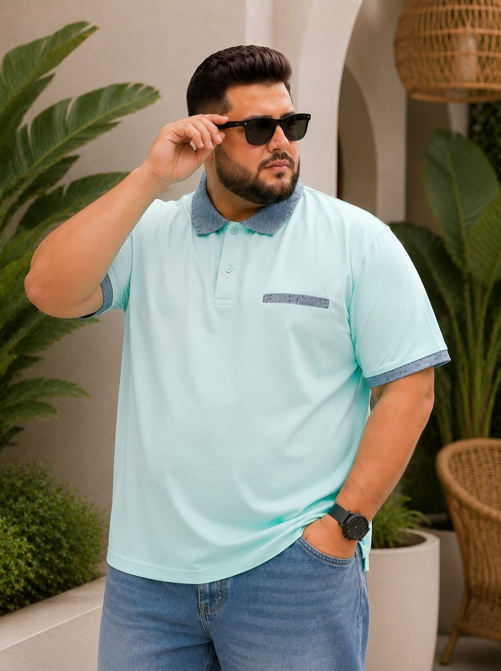 Austivo Men's Pocket Polo Neck T-shirt