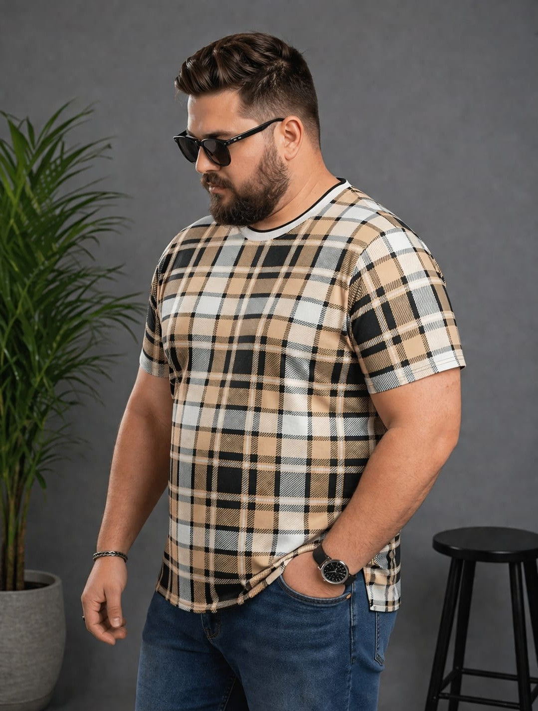 Austivo Men Round Neck Multicolor T-Shirt