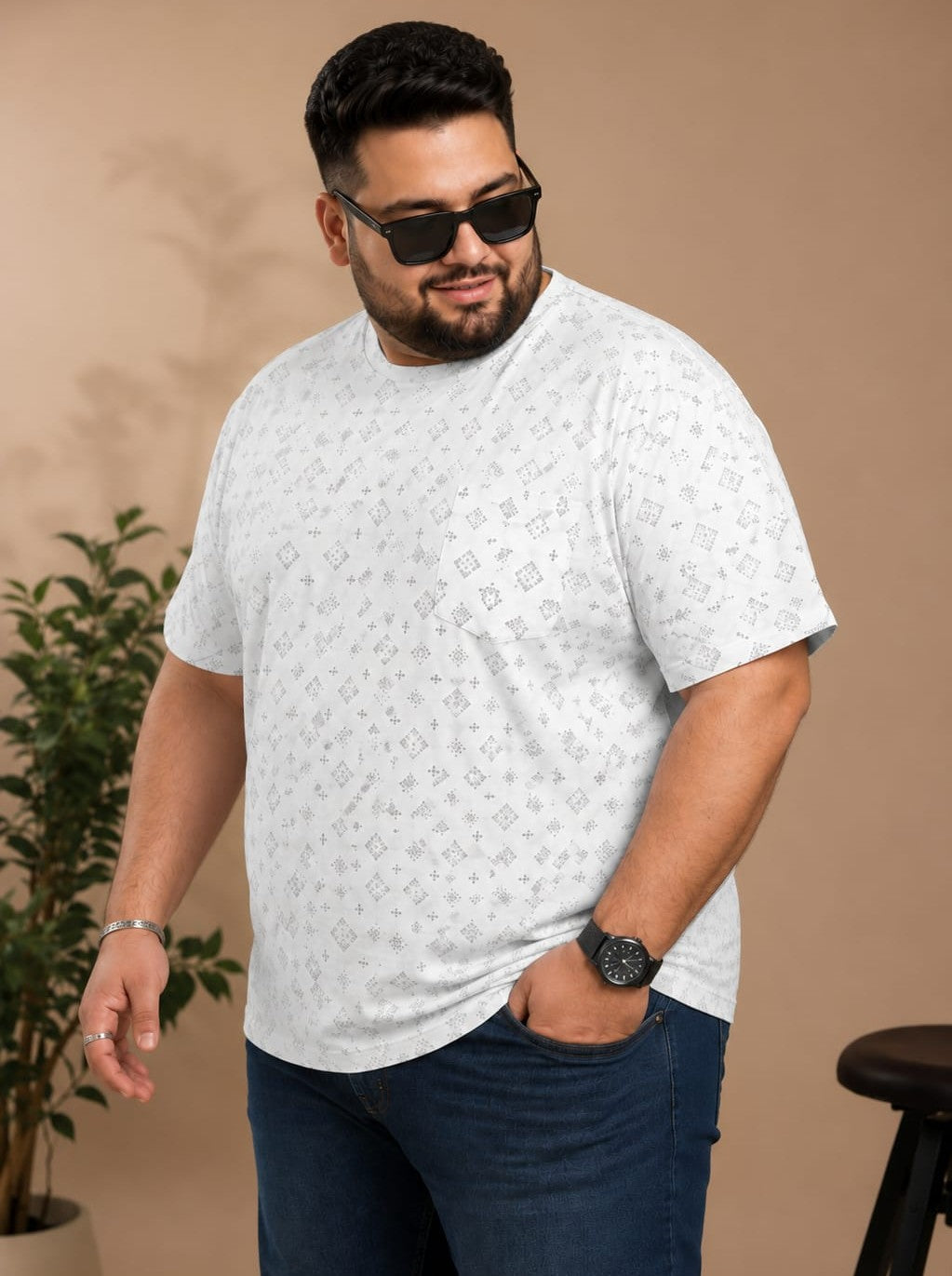 Austivo Men Round Neck Multicolor T-Shirt