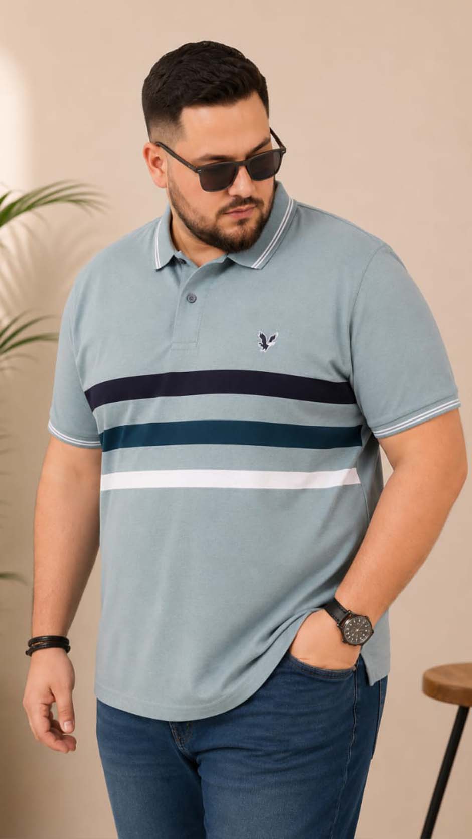 Austivo Men's Polo Neck T-shirt