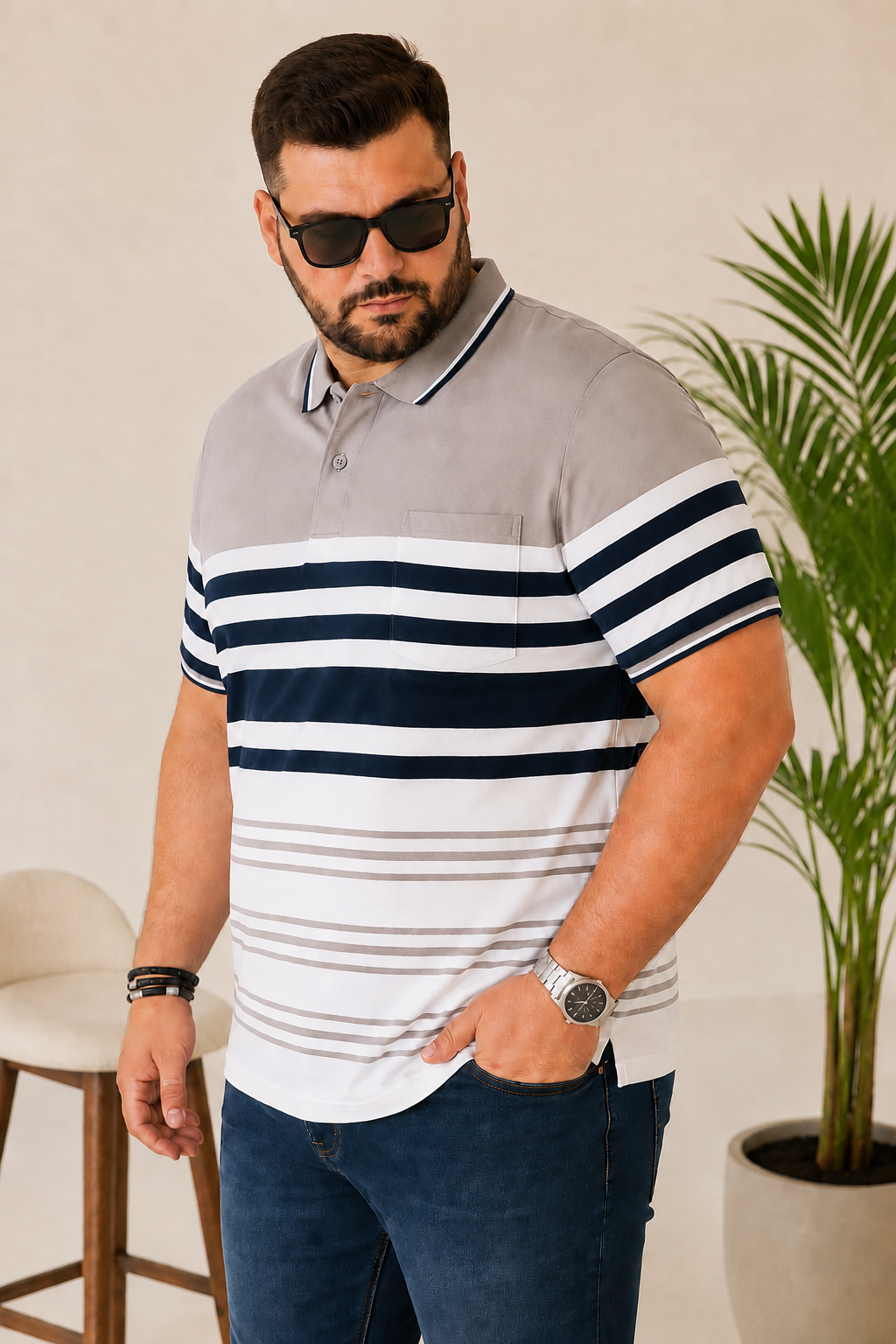 Men’s Plus Size Pocket Polo T-Shirt