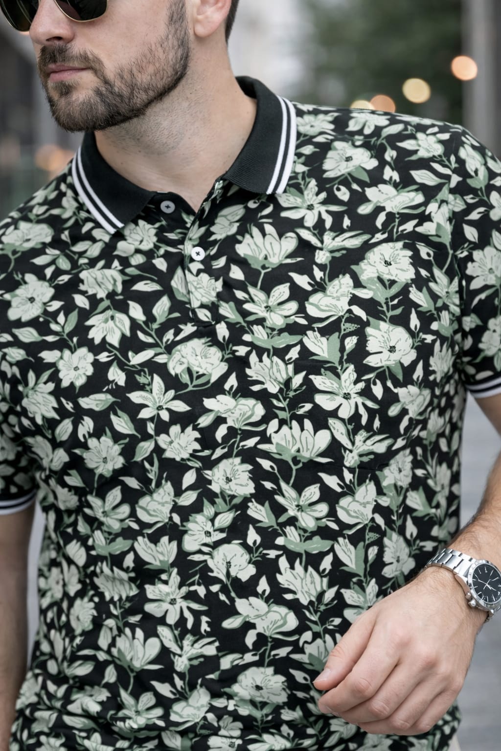 Austin Wood Printed Polo T-shirt