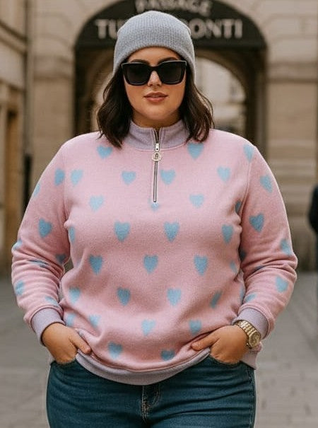 Austivo Women Colour Block High Neck Cardigan