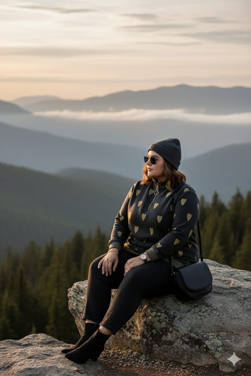 Austivo Women Colour Block High Neck Cardigan