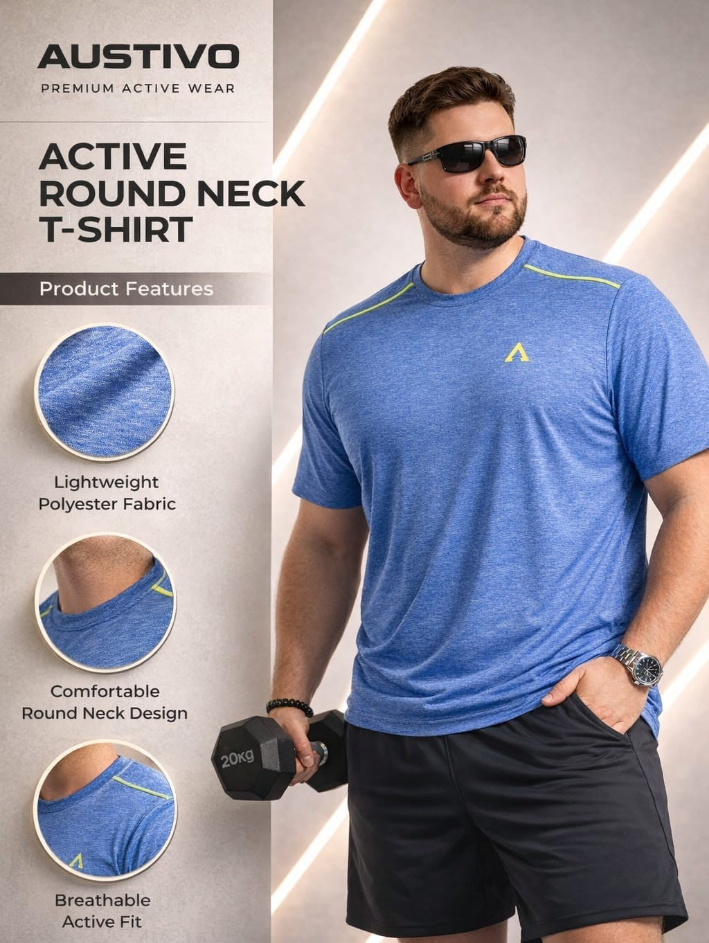 Austivo Men's Active Wear T-shirt