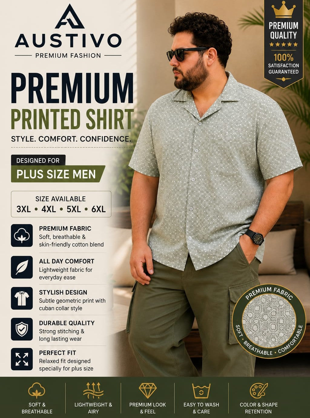 Austivo Men Plus Size Shirt