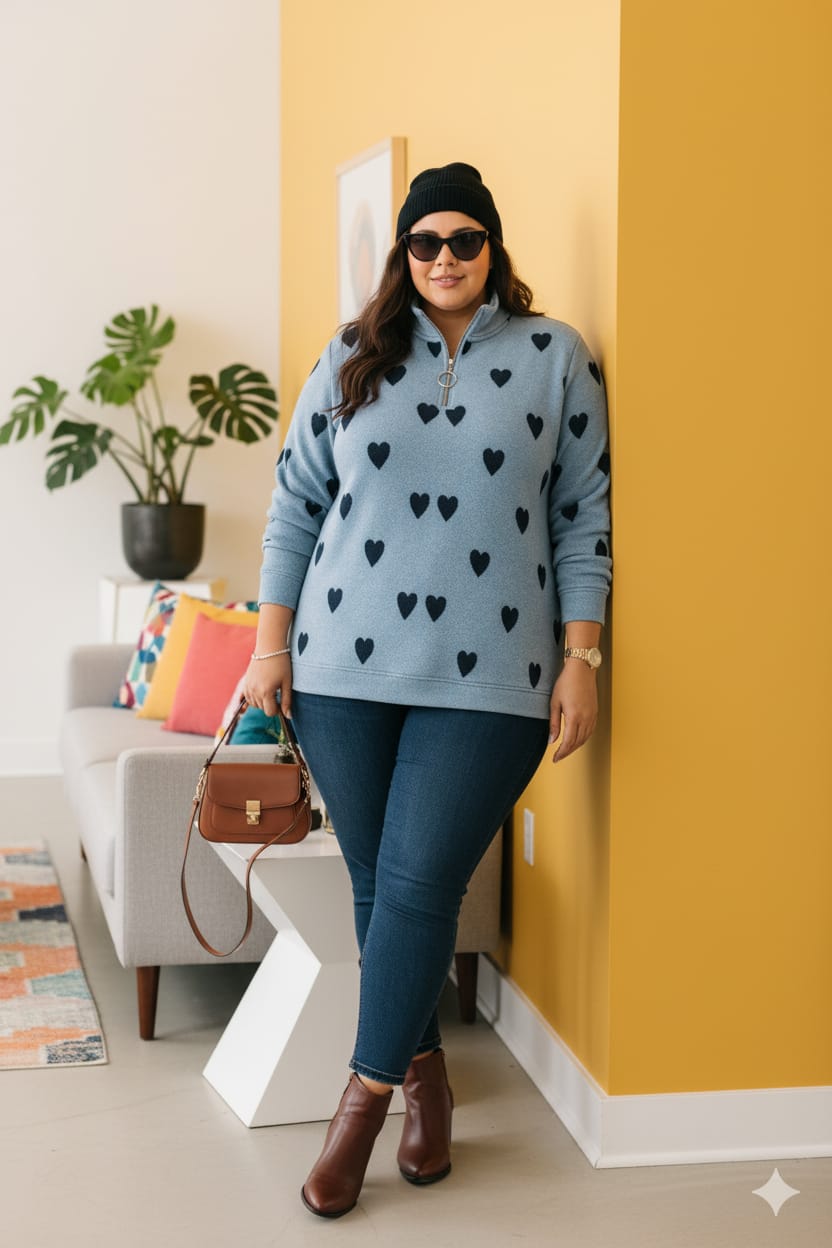 Austivo Women Colour Block High Neck Cardigan