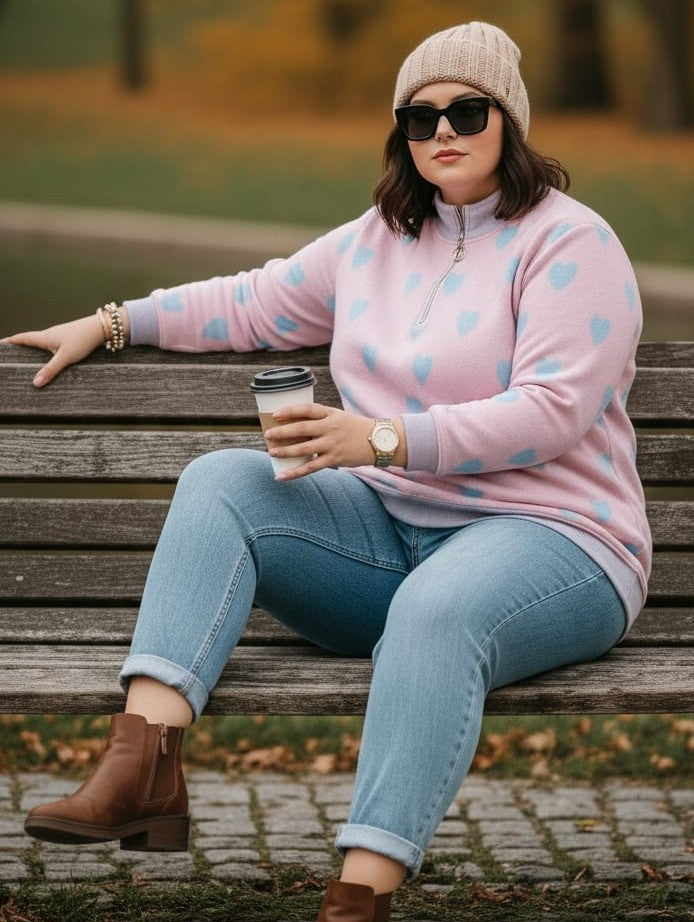 Austivo Women Colour Block High Neck Cardigan