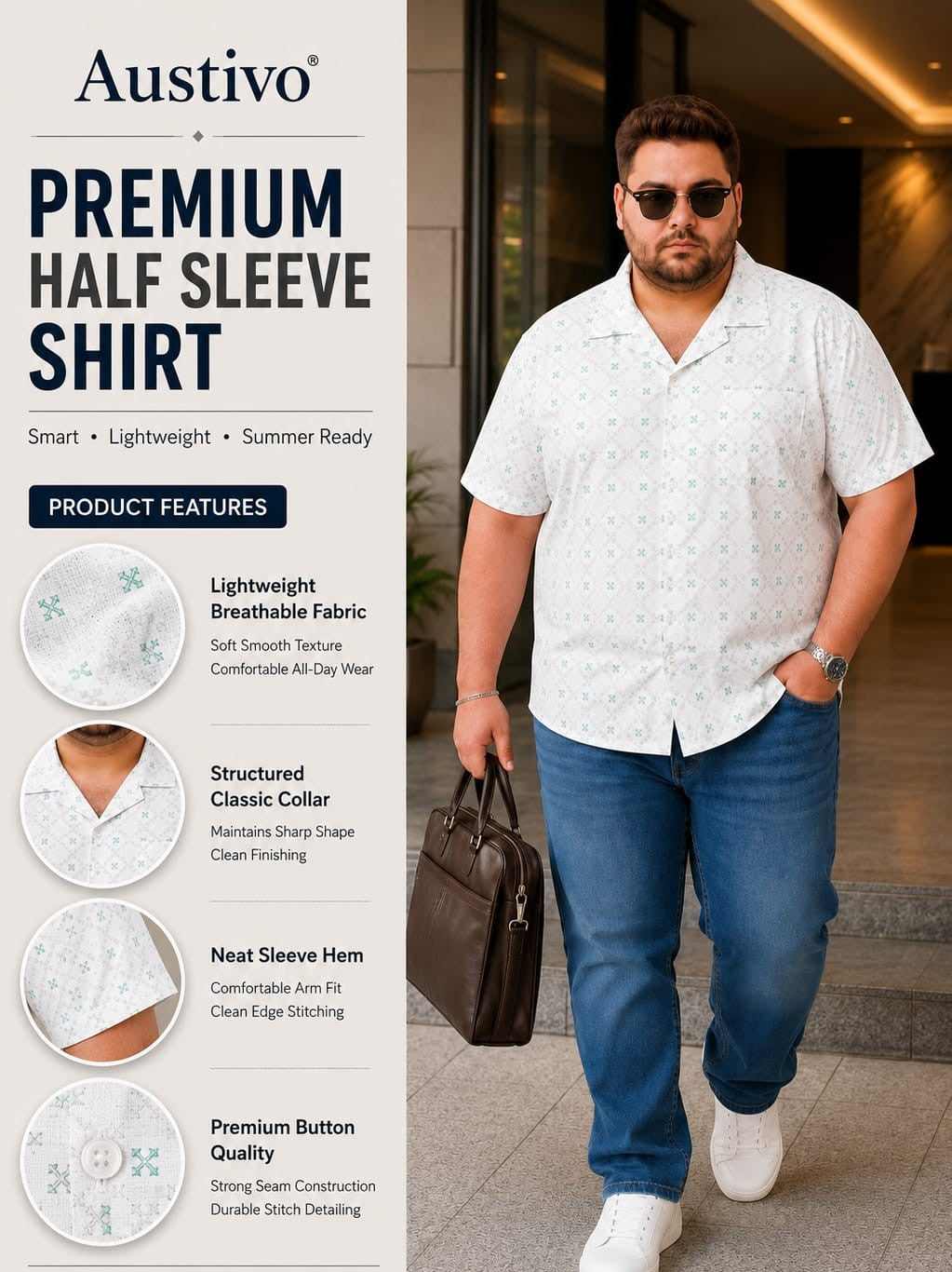 Austivo Men Plus Size Shirt