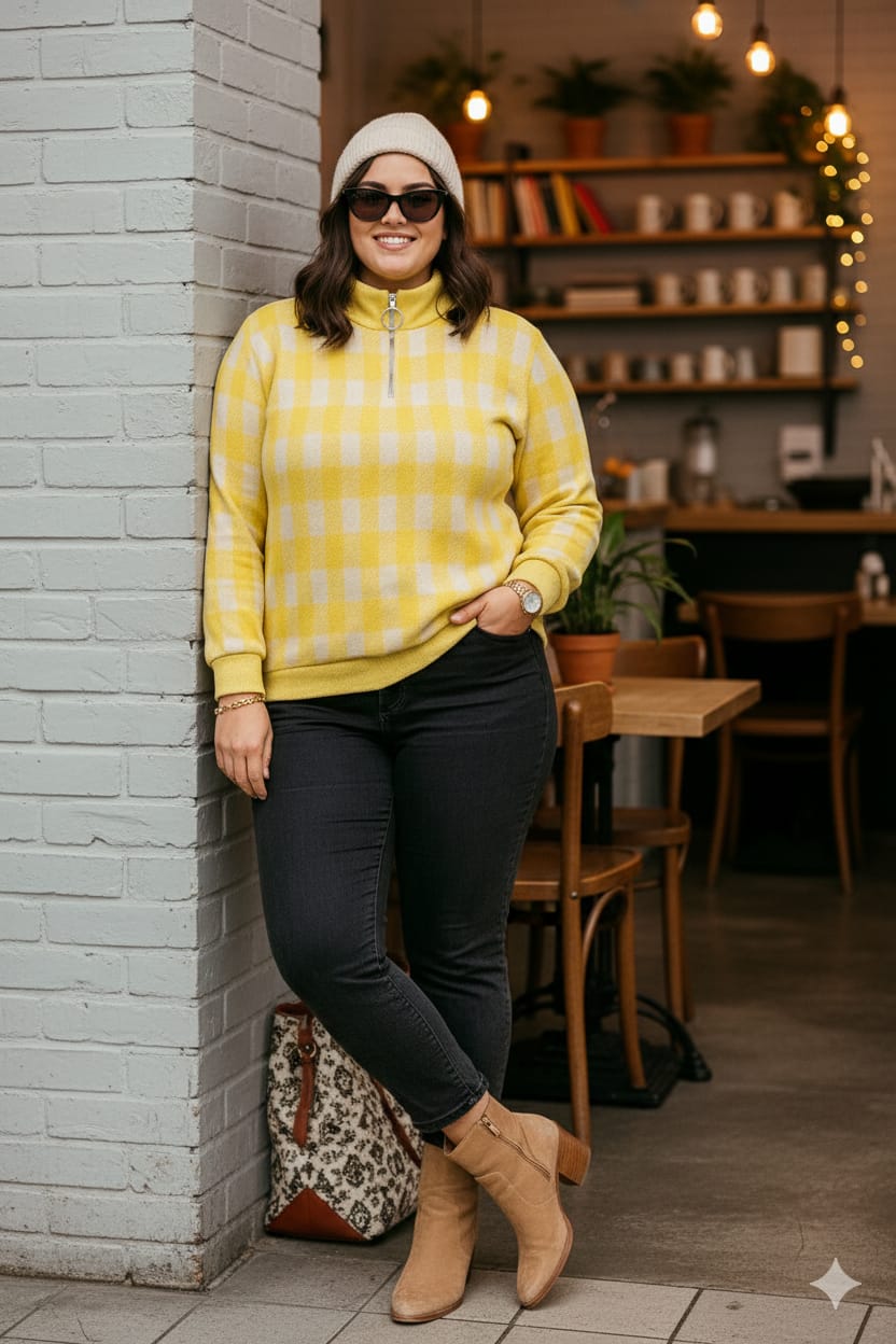 Austivo Women Colour Block High Neck Cardigan