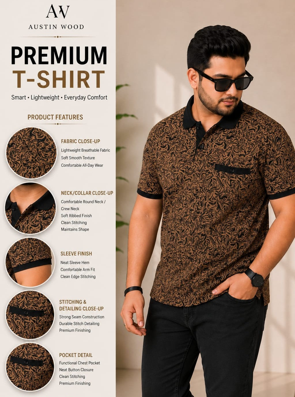 Austin Wood Polo T-shirt