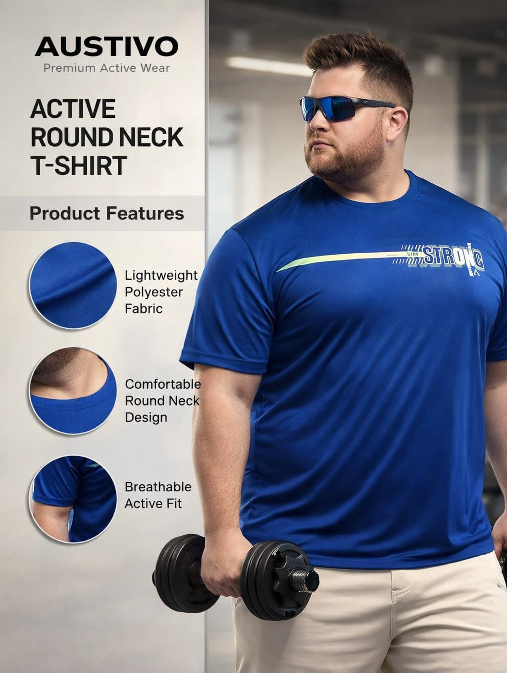 Austivo Men's Active Wear T-shirt