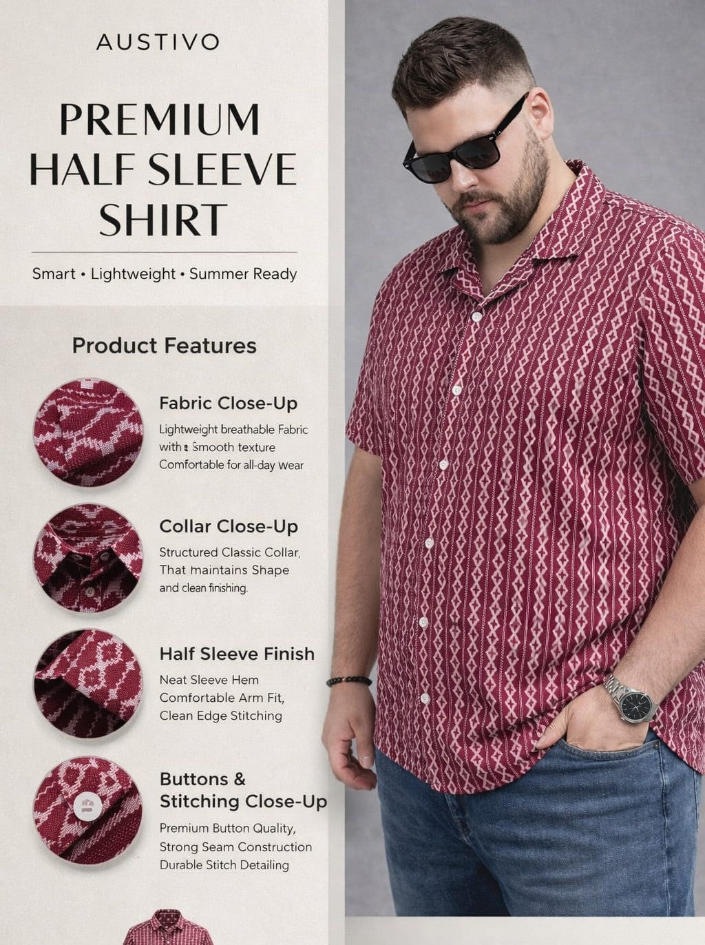 Austivo Men Plus Size Shirt