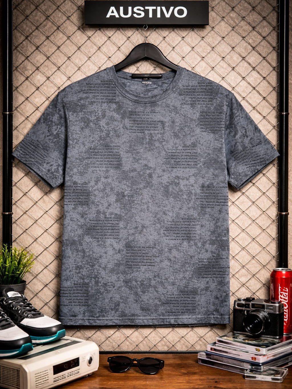Austivo Men Round Neck Multicolor T-Shirt