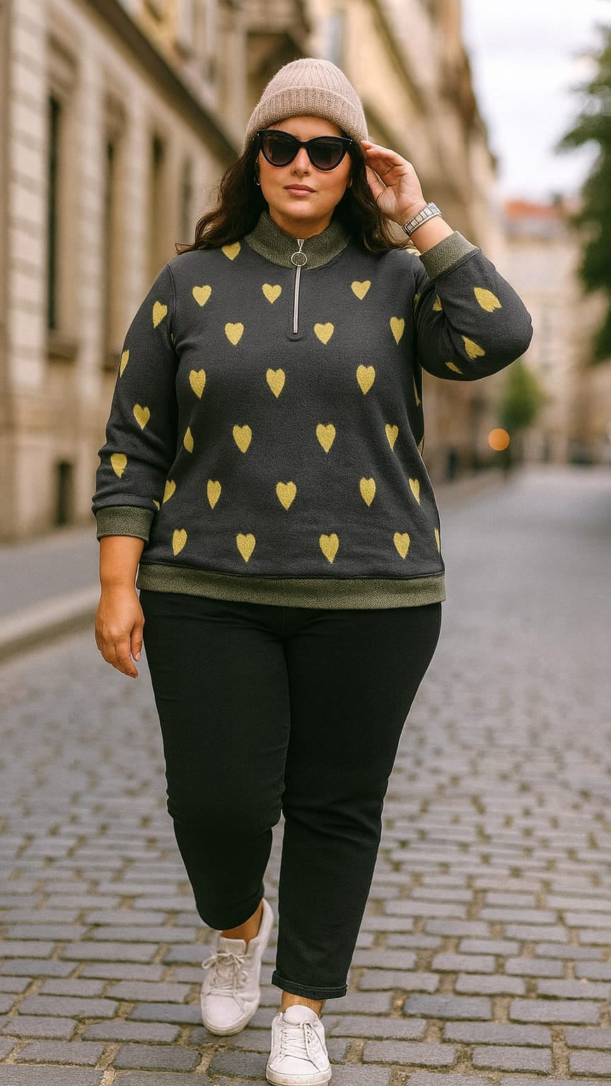 Austivo Women Colour Block High Neck Cardigan