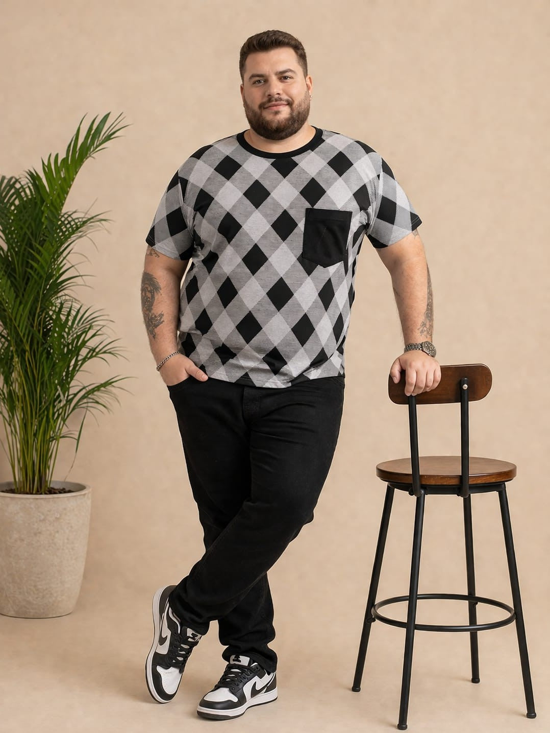 Austivo Men Round Neck Multicolor T-Shirt