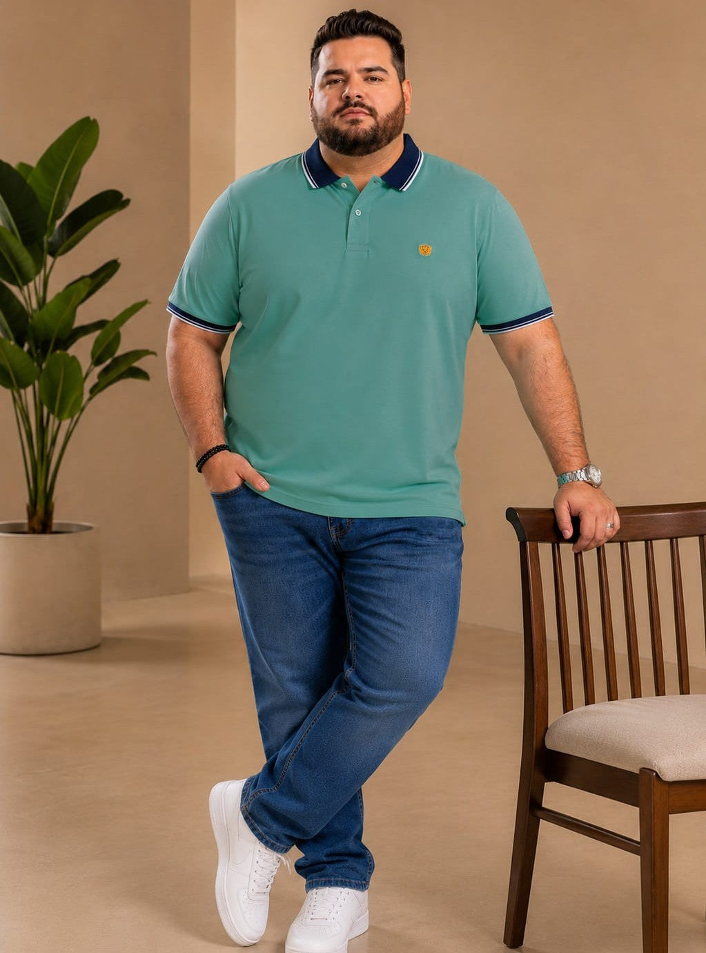 Austivo Men's Polo Neck T-shirt