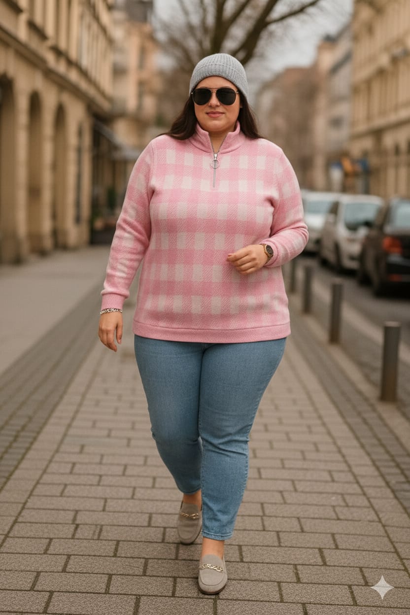 Austivo Women Colour Block High Neck Cardigan