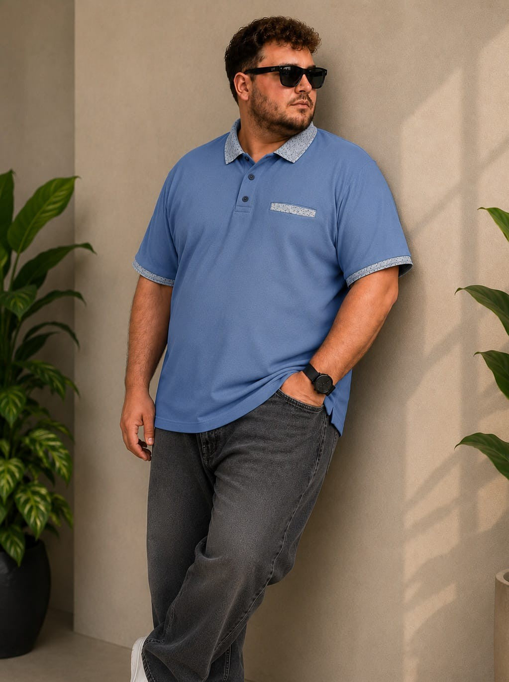 Austivo Men's Pocket Polo Neck T-shirt