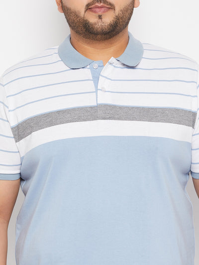 Austivo Striped Men Polo Neck Multicolor T-Shirt