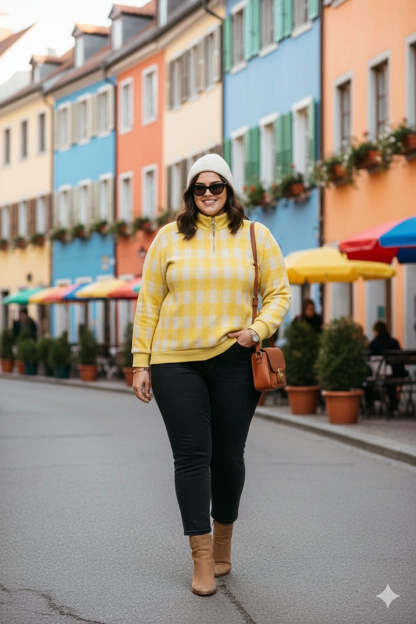 Austivo Women Colour Block High Neck Cardigan