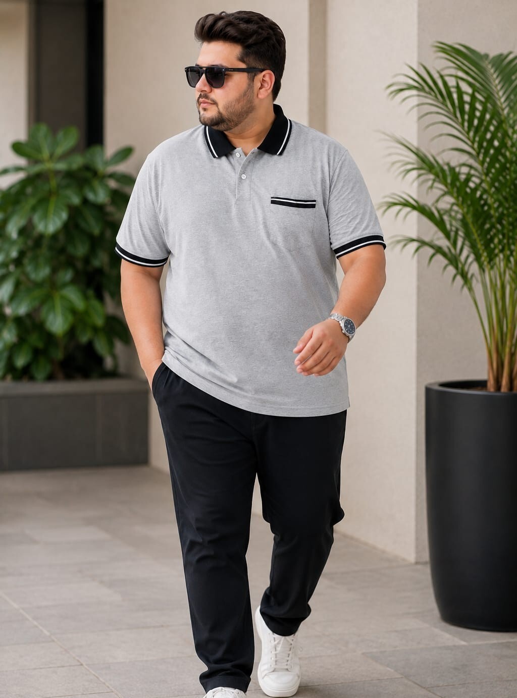 Austivo Men's Pocket Polo Neck T-shirt