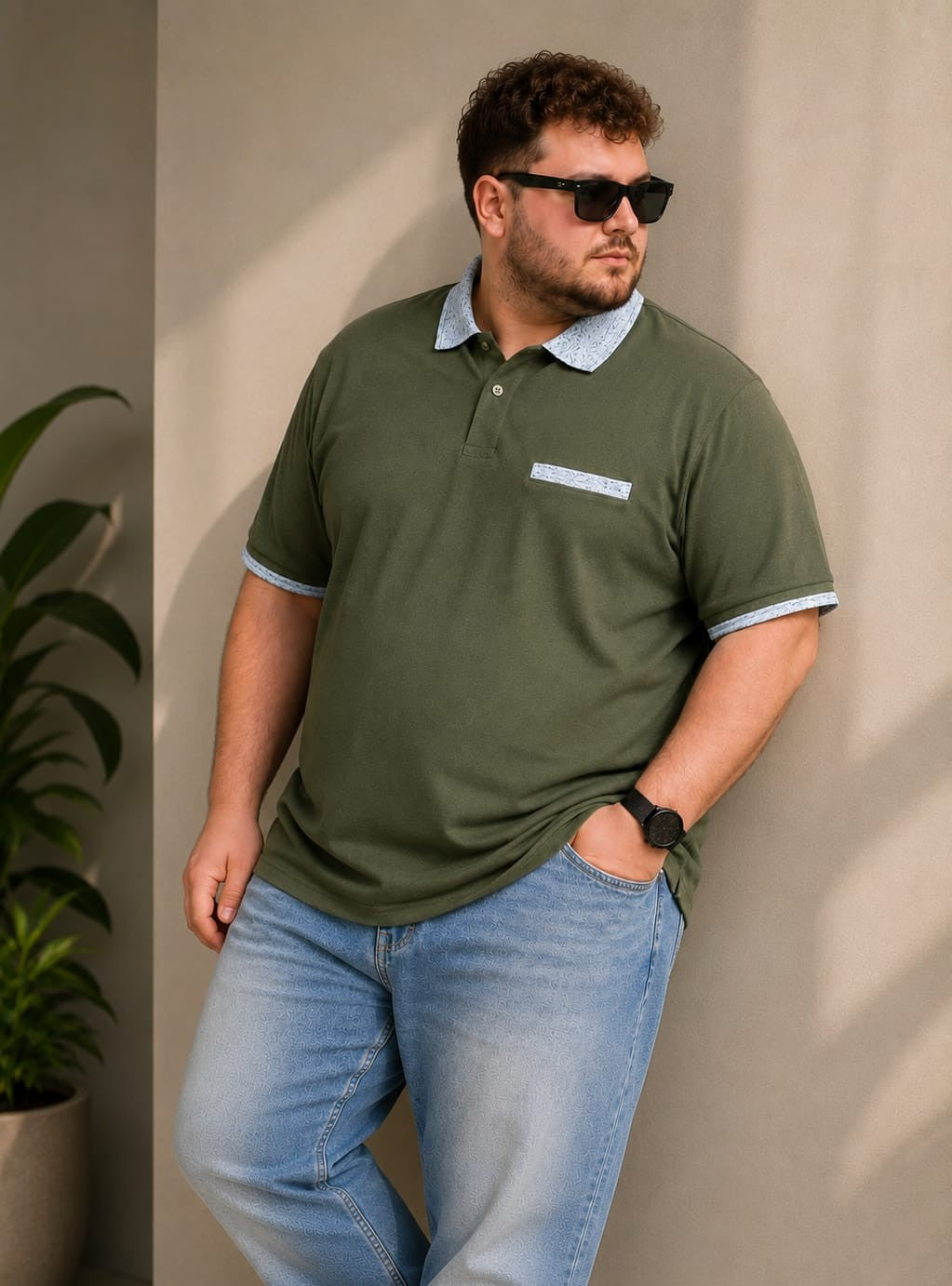 Austivo Men's Pocket Polo Neck T-shirt